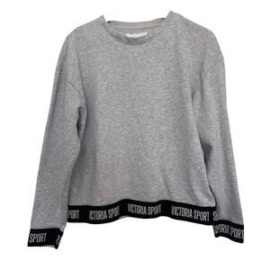 Victoria Sport Womens Y2K Sweatshirt Size M Gray Logo Classic 90s